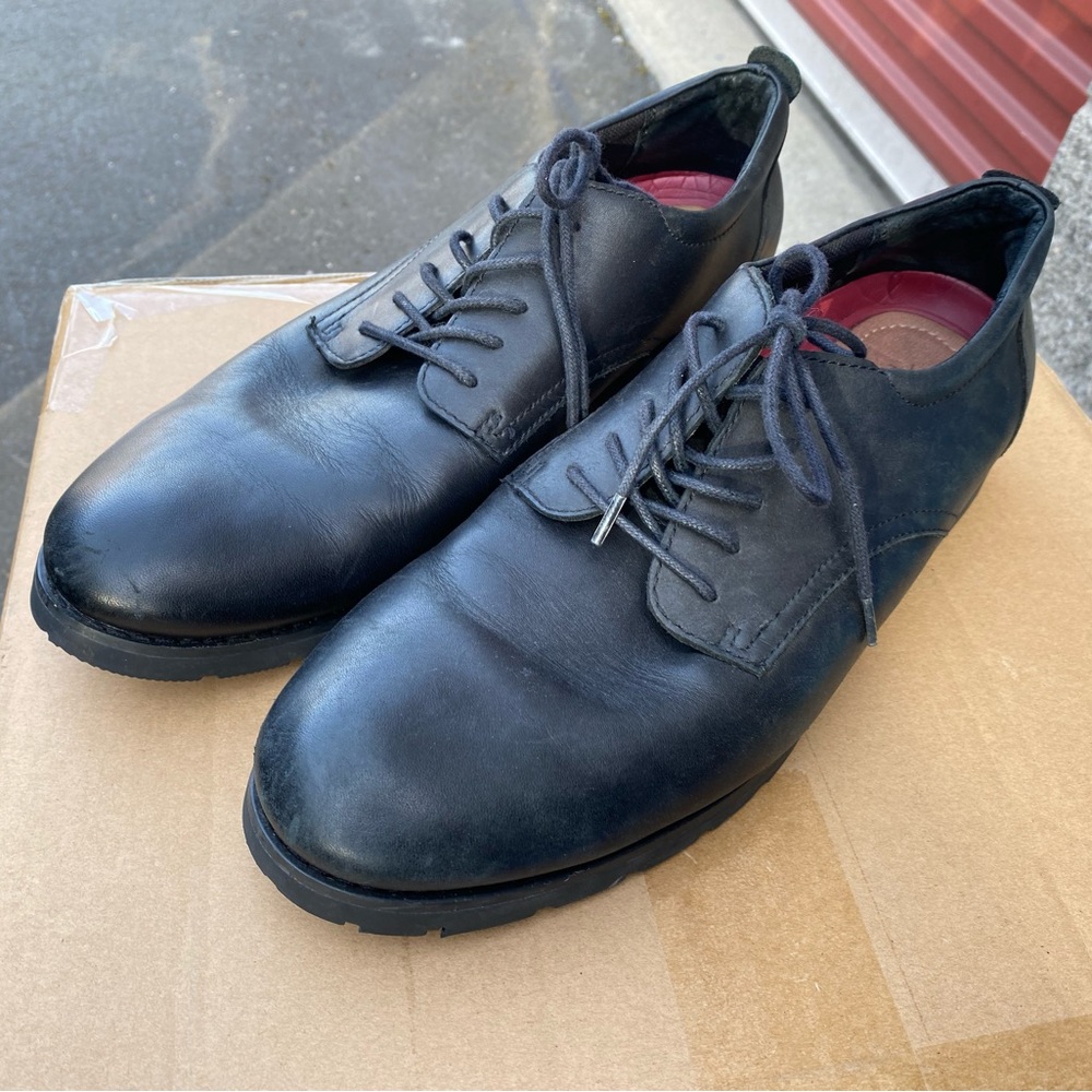 Thad Stuart Vancourt Vibram Men's Black Leather Oxford Shoes 46/13US
